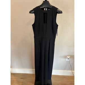 NWT Laundry Black Sleeveless Keyhole Neck Wide Leg Jumpsuit Size 10